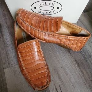 Steve Madden Meno Tan Crocodile Loafers